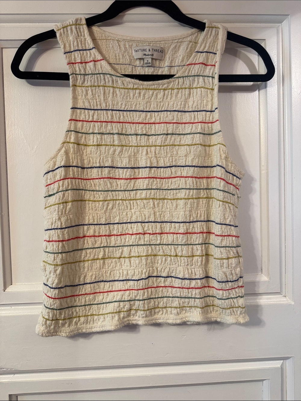 Madewell Cream Tank Top with Multicolor Stripes